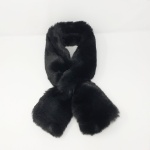 Abigail faux fur scarf, black by Tilley & Grace